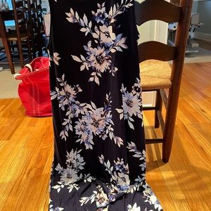 JJill sleeveless long dress purple/blue flowers